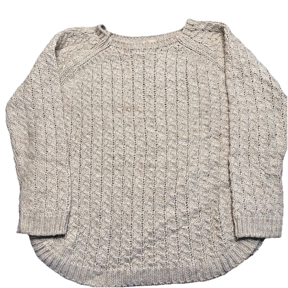 Made in Italy Mohair Blend Sweater Medium Oatmeal Textured Knit